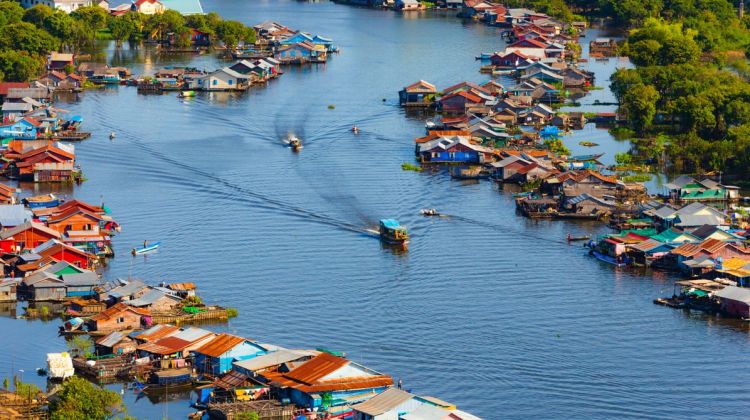 Aerial View of Kompong Phluk Floating Village